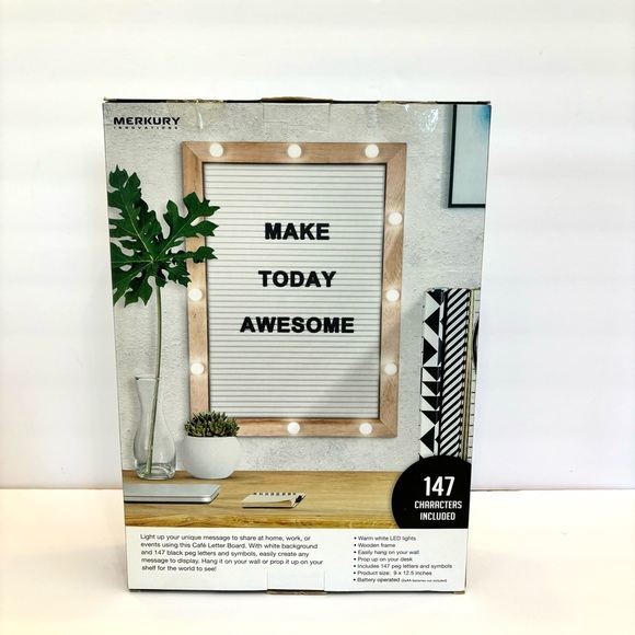 Merkury Innovations Light Up LED Cafe Letter Board New In Box - Picture 8 of 9